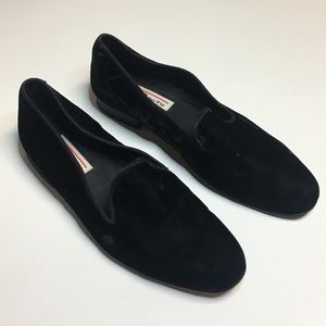 Talbots Black Velvet Loafers | Size 8.5